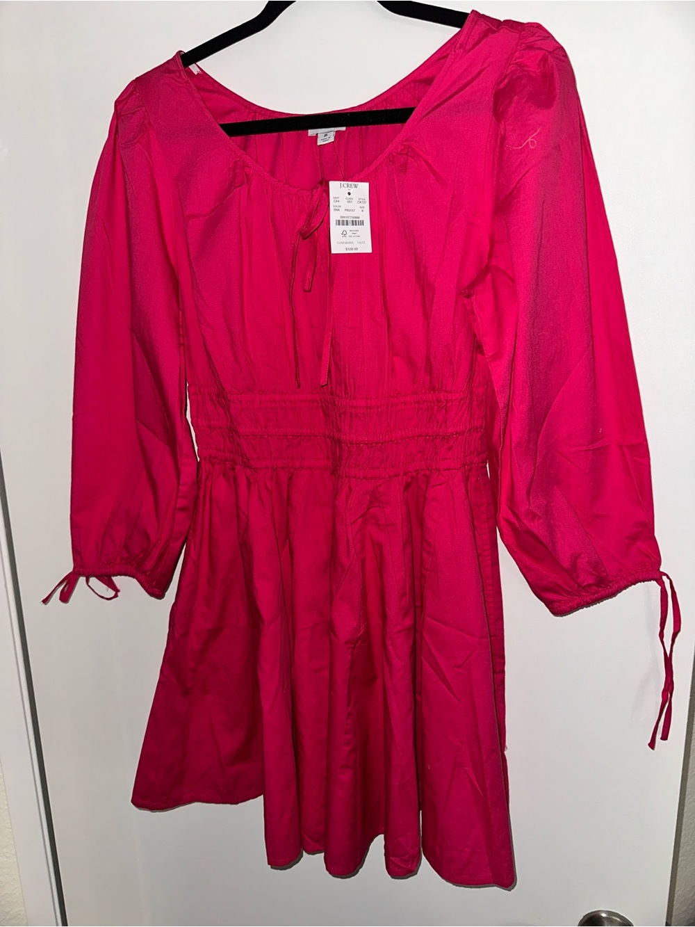 J Crew Pink Smocked Waist Dress
